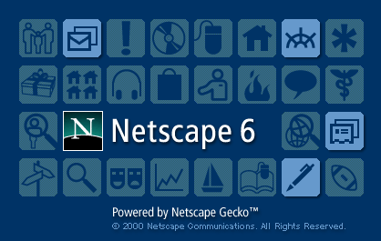Only 20 seconds to start… Starting screen of Netscape 6