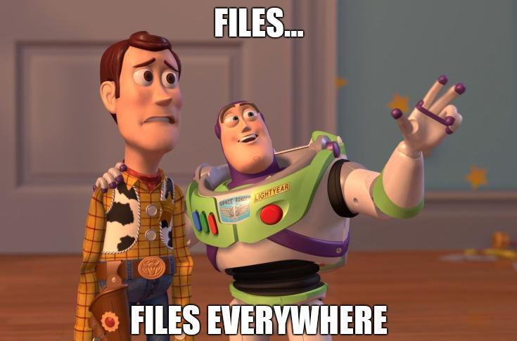 Meme Toy Story "files everywhere"