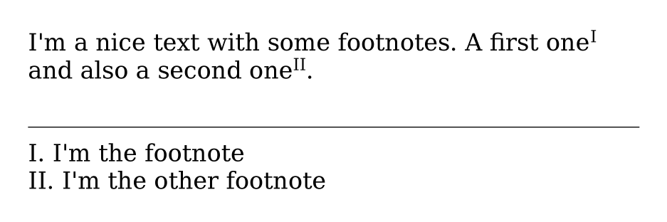 Example of footnote counter styled