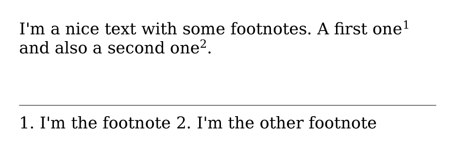 Inline footnotes Example of footnotes displayed as inline