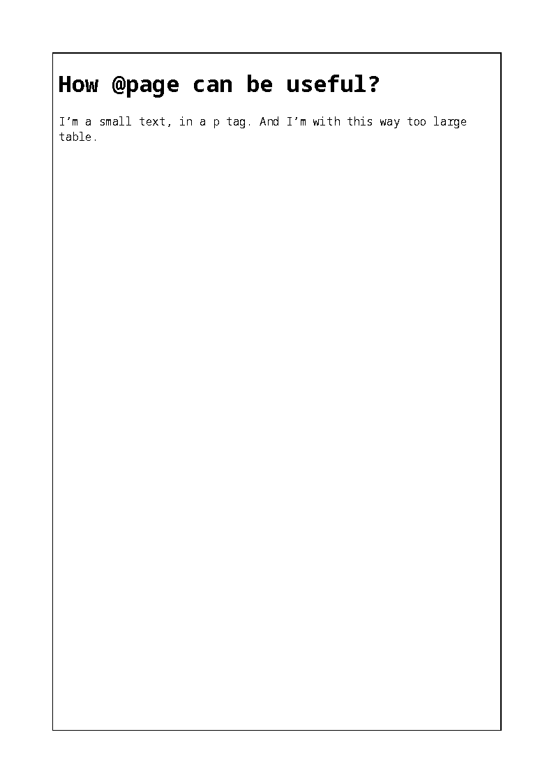 First page with portrait orientation