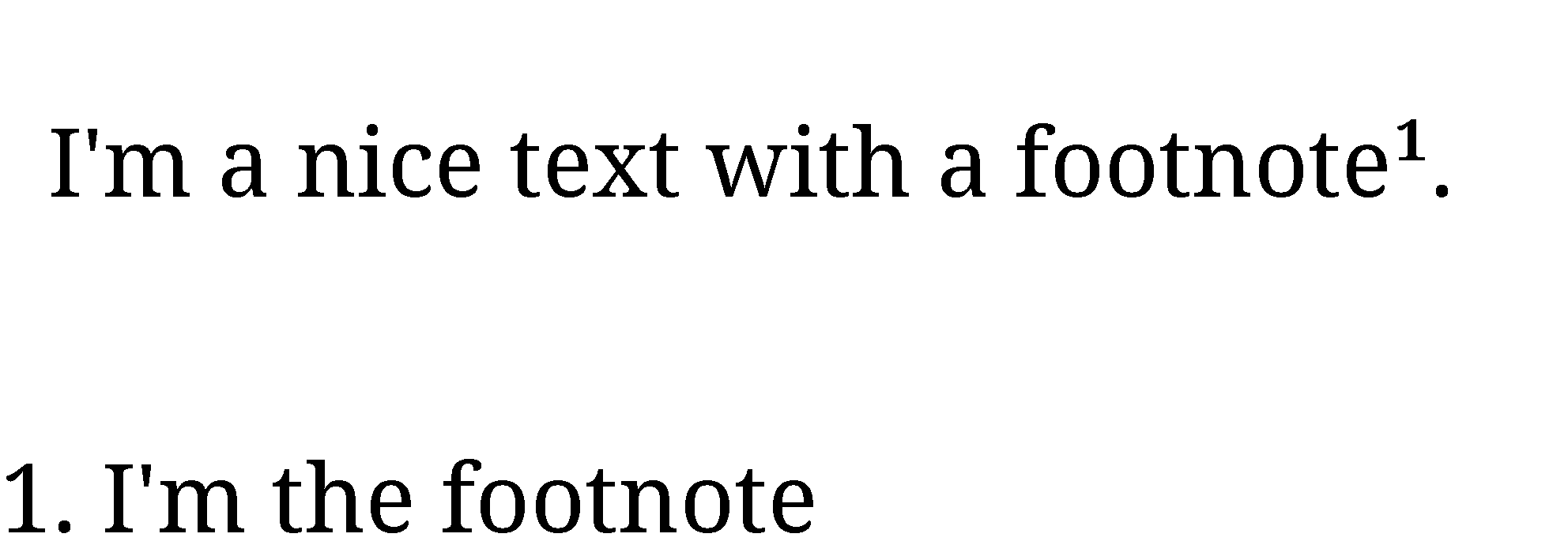 A basic footnote Example of a footnote