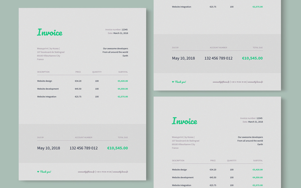 Your invoices are as pretty as your bowls! An invoice